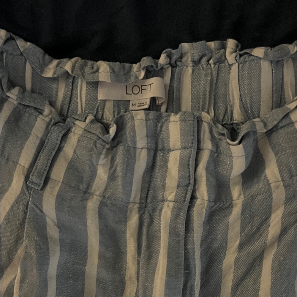 LOFT Blue and White Striped Pants